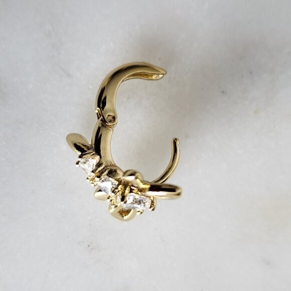 Mini Gold Plated 14k Color Butterfly Earrings - Picture 4 of 4